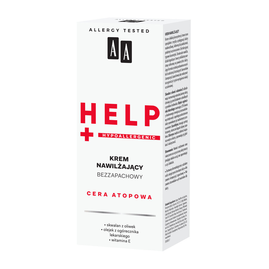 AA Help, Pelle atopica, crema idratante senza profumo, 50 ml