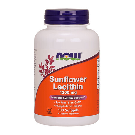 Now Foods Lecitina di girasole, lecitina di semi di girasole 1200 mg, 100 capsule molli