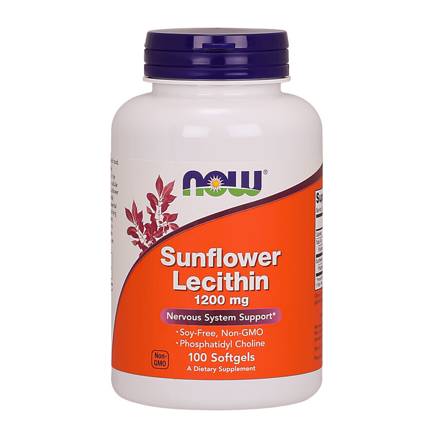 Now Foods Lecitina di girasole, lecitina di semi di girasole 1200 mg, 100 capsule molli