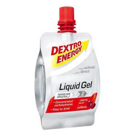 Gel liquido energizzante al gusto di ciliegia e caffeina, 60 ml, Dextro Energy