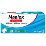 Maalox 400 mg + 400 mg, 40 compresse