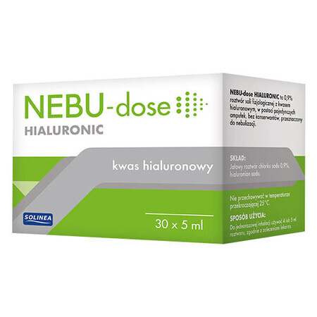 Nebu-Dose Hyaluronic, solución de nebulización al 0,9% con ácido hialurónico, 5 ml x 30 ampollas