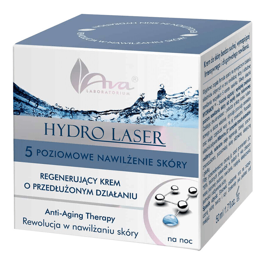 Ava Hydro Laser, regenerierende, lang anhaltende Nachtcreme, 50 ml