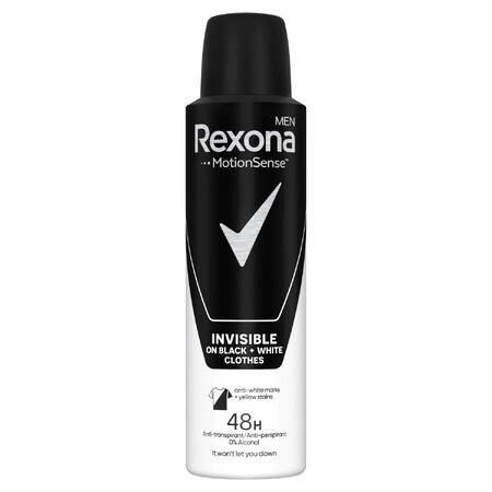 Rexona Men, spray antitraspirante, Invisible Black&amp;White, 150 ml