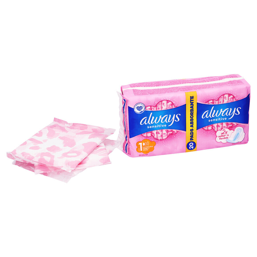 Always Sensitive, hygienic towels with wings, Ultra Normal Plus, 2 x 10 pcs