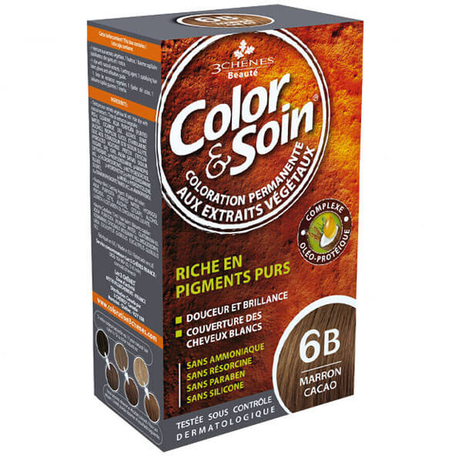 Color&amp;Soin, tintura per capelli, 6B, marrone cacao, 135 ml