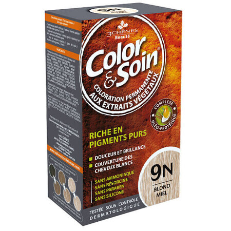 Color&amp;Soin, tintura per capelli, 9N, biondo miele, 135 ml