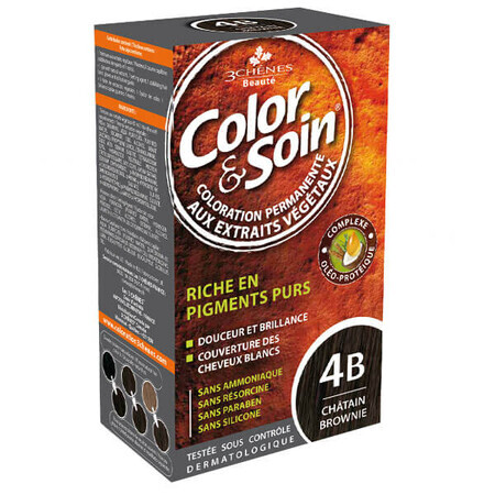 Color&amp;Soin, tintura per capelli, 4B castano, 135 ml