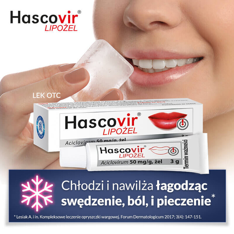 Hascovir Lipozel 50 mg/g, Gel, 3 g