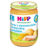 Piatto HiPP Bio, purè di patate con mais e tacchino, dopo 5 mesi, 190 g.