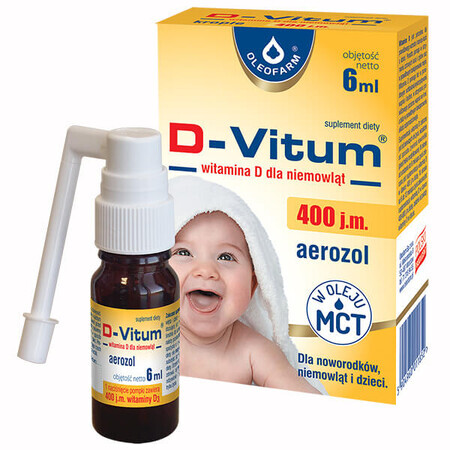 D-Vitum 400 UI, vitamina D per bambini, aerosol, 6 ml