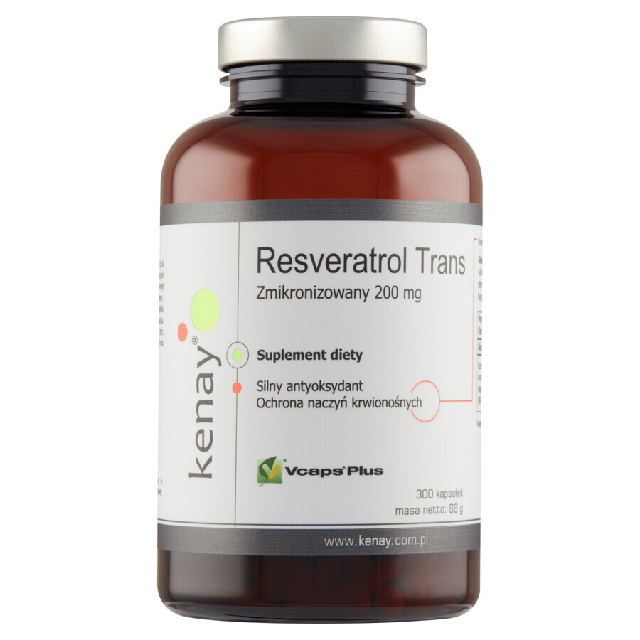 Kenay Resveratrolo Trans Micronizzato 200 mg, 300 capsule vegetali