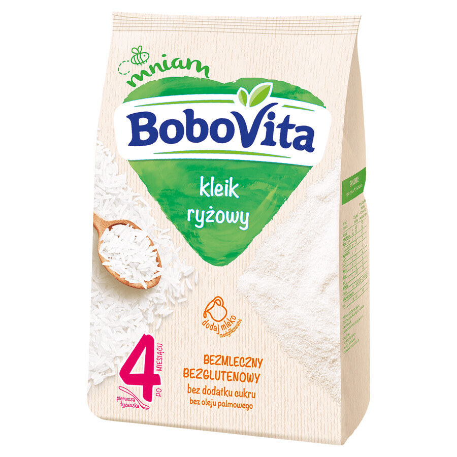 BoboVita Pappa di riso, senza latticini, senza glutine, senza zuccheri aggiunti, dopo 4 mesi, 160 g