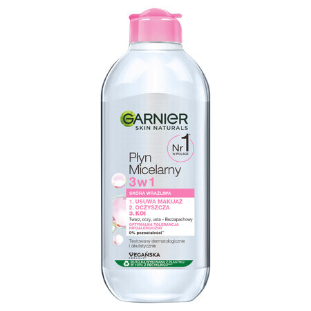 Garnier, Lozione micellare 3in1, pelle sensibile, 400 ml