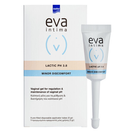 Gel vaginal para regular y mantener el pH vaginal Eva Intima pH 3.8, 9 aplicadores vaginales, Interme