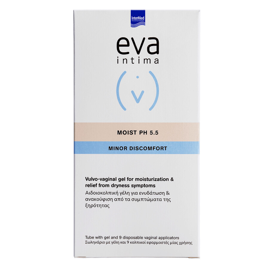 Gel vulvo-vaginale per l'idratazione e il sollievo dei sintomi della secchezza Eva Intima Moist pH 5.5, 9 applicatori vaginali, Intermed