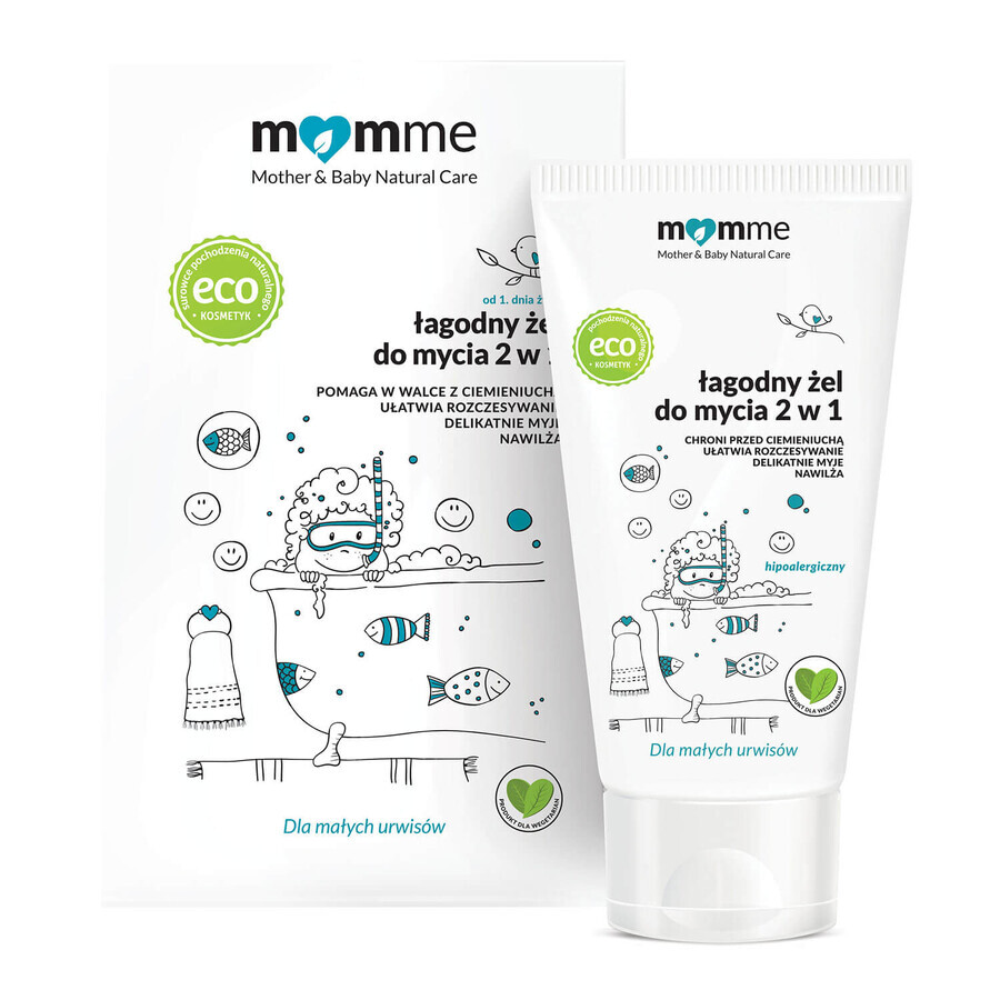 Momme, delicate cleansing gel 2 in 1, from the first day, 150 ml