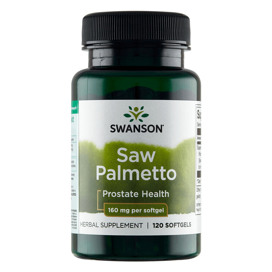 Swanson Saw Palmetto 160 mg, sabal palm, 120 capsules de gel