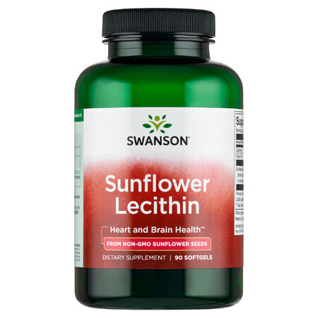 Swanson, Lecitina di girasole, lecitina di girasole 1200 mg, 90 capsule