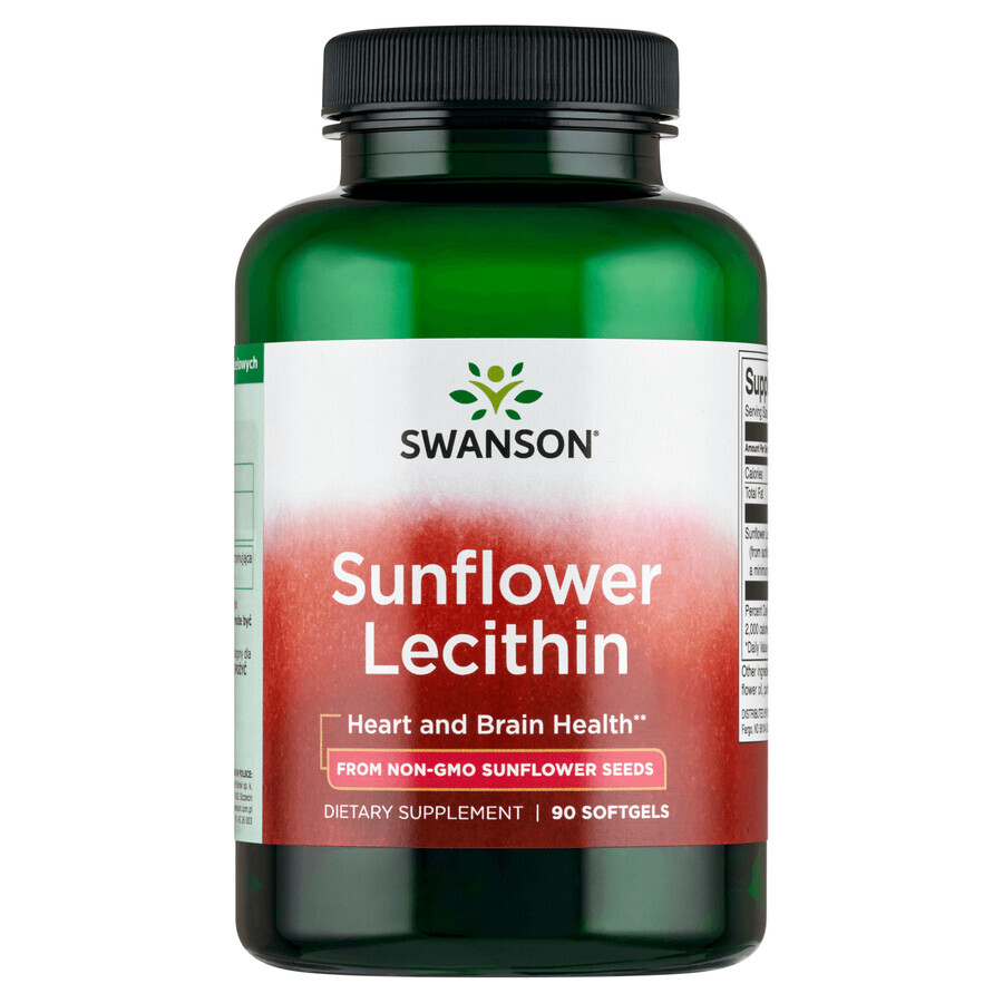 Swanson, Lecitina di girasole, lecitina di girasole 1200 mg, 90 capsule