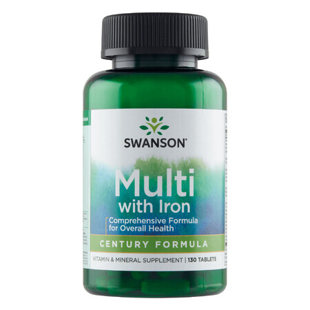 Swanson Century Formula Multi avec Fer, multivtiamine avec fer, 130 comprimés