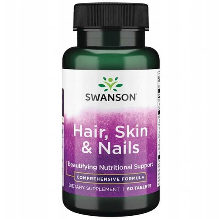 Swanson Haar, Huid &amp; Nagels, haar, huid, nagels, 60 tabletten