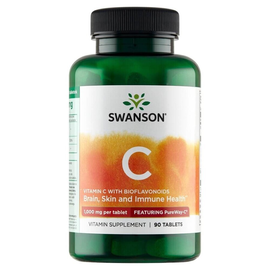 Swanson C, vitamine C 1000 mg avec bioflavonoïdes, 90 comprimés