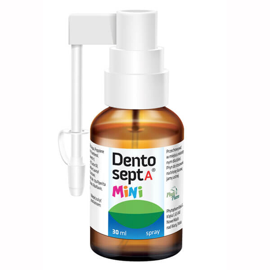 Dentosept A Mini spray, sollievo per afte, mughetto e dentizione dolorosa, gusto lampone, 30 ml