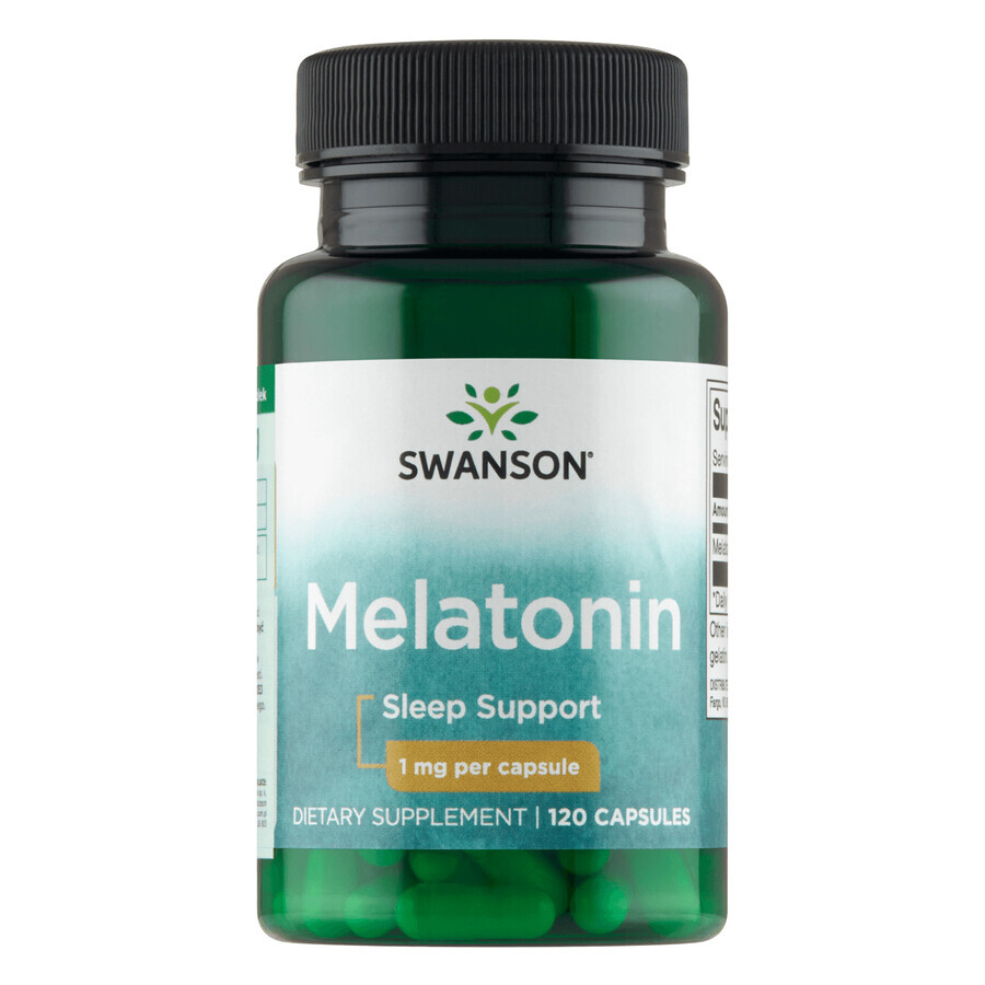 Swanson Melatonin, melatonina 1 mg, 120 cápsulas