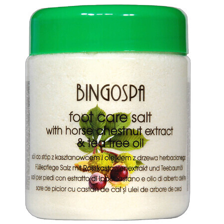 Bingospa, foot salt with horse chestnut extract and tea tree oil, 550 g