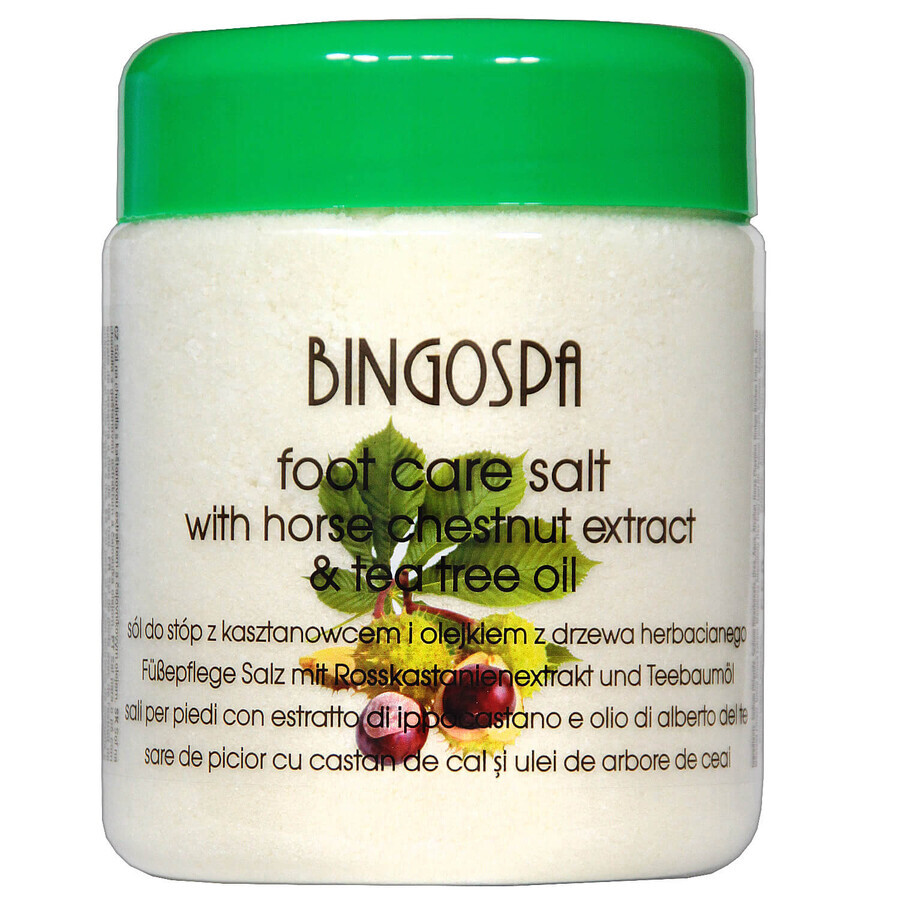 Bingospa, foot salt with horse chestnut extract and tea tree oil, 550 g