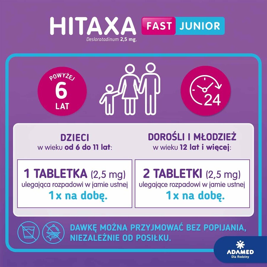 Hitaxa Fast Junior 2,5 mg, 10 compresse disintegrabili per via orale