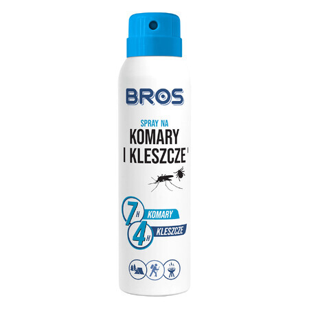 Bros, mosquito and tick spray, DEET 15%, 90 ml