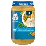 Gerber Junior Dinner, pesce con carote, piselli e pasta, dopo 12 mesi, 250 g