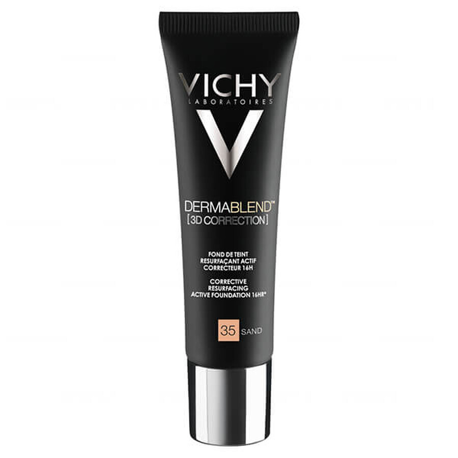 Vichy Dermablend Correcting 3D, foundation for leveling the skin surface, no. 35, Sand, 30 ml