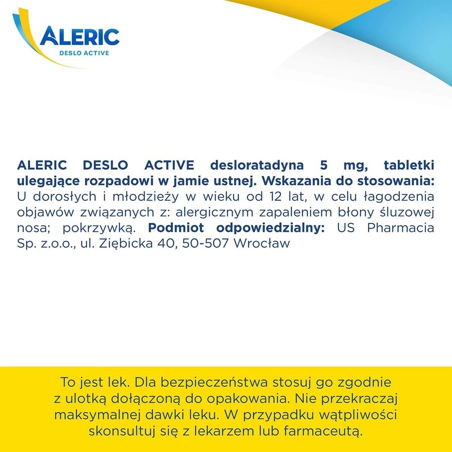 Aleric Deslo Active 5 mg, 10 orally disintegrating tablets