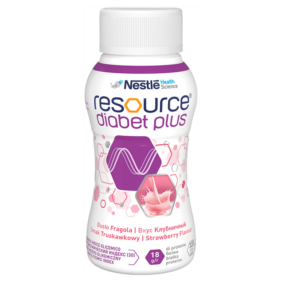 Resource Diabet Plus, gusto fragola, 4 x 200 ml, Nestlé