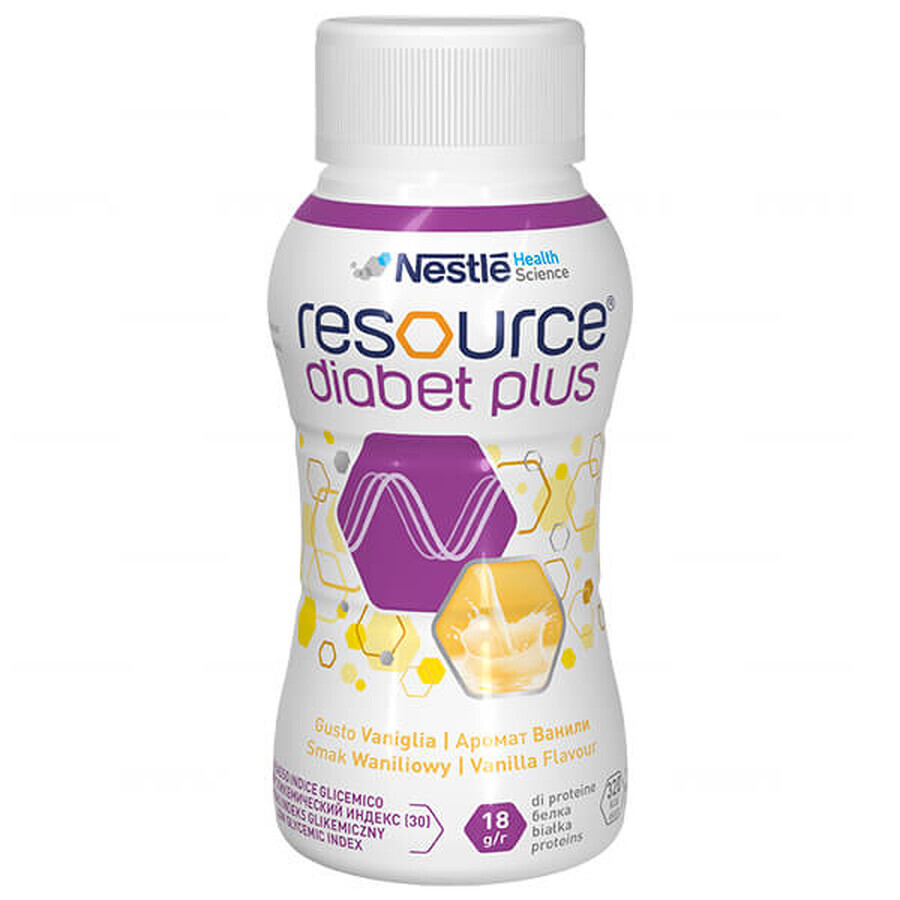 Resource Diabet Plus, sabor vainilla, 4 x 200 ml