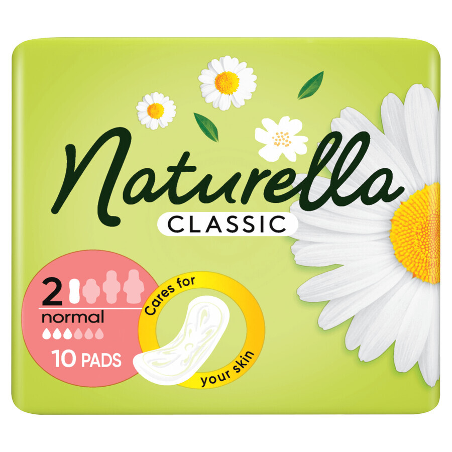 Naturella Classic, toallas sanitarias con alas, manzanilla Normal, 10 piezas