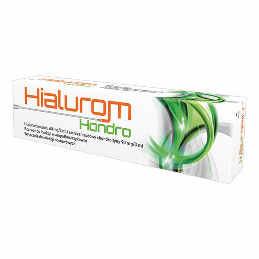 Hyalurom Hondro, (60 mg + 90 mg)/ 3 ml, solution for intravitreal injection, syringe with 3 ml x 1 ampoule