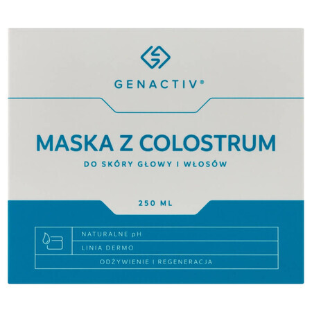 Genactiv, maschera al colostro per cuoio capelluto e capelli, 250 ml