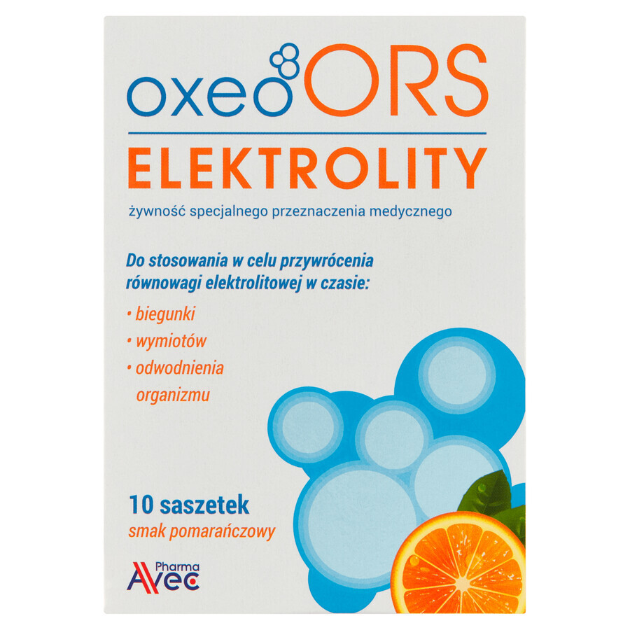 Oxeo ORS Electrolytes, orange flavor, 4.2 gx 10 sachets