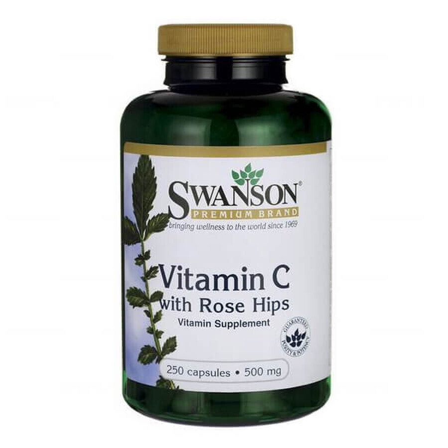 Swanson C, vitamina C 500 mg cu măceșe, 250 capsule