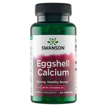 Swanson Eischaal Calcium met Vitamine D3, calcium met vitamine D3, 60 capsules