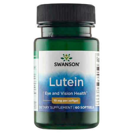 Swanson Lutein, Lutein 10mg, 60 Gel Capsules