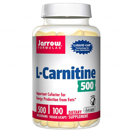 Jarrow Formulas L-Carnitine 500, L-Carnitine, 100 capsule vegetali