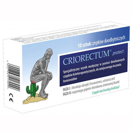 Criorectum Protect, rectal suppositories, 10 pieces