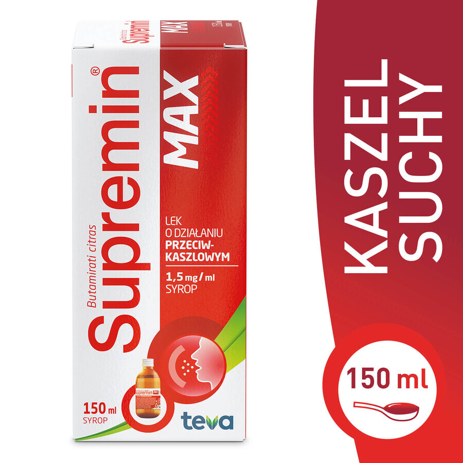 Supremin Max 1,5 mg/ml, sirop de la vârsta de 3 ani, 150 ml