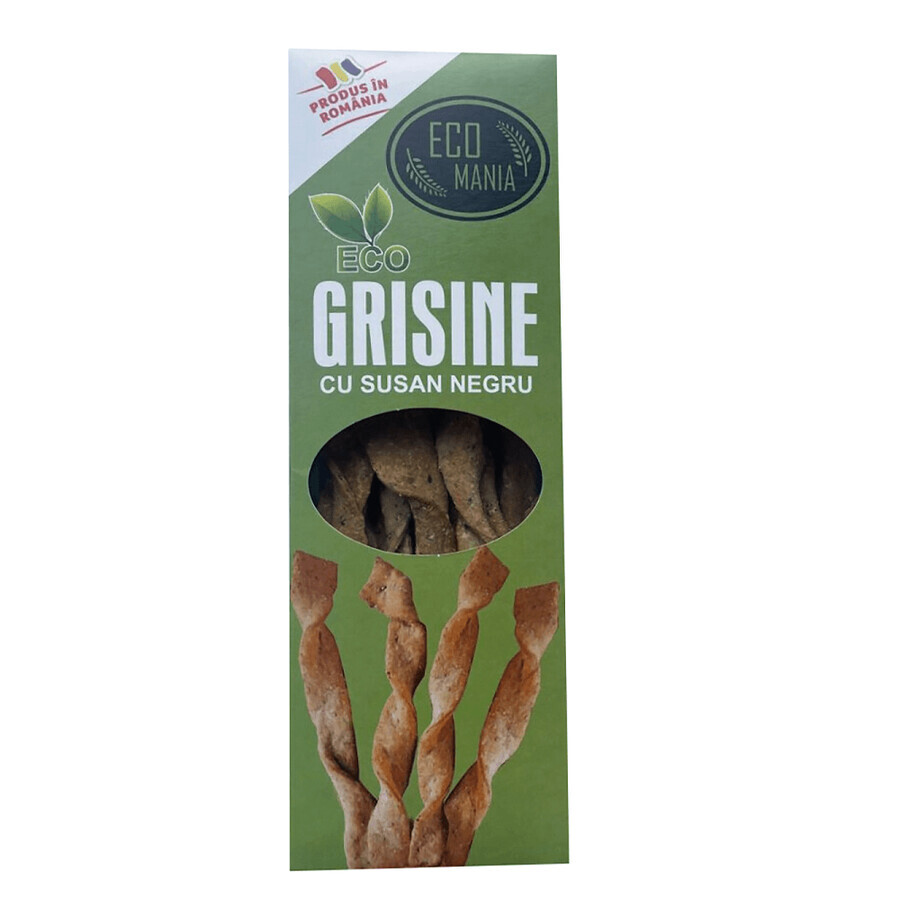 Grisine bio con sésamo negro, 125 g, Ecomania