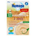 Humana 100% Organic Porridge 5 cereali, senza latticini, senza zuccheri aggiunti, dopo 6 mesi, 200 g